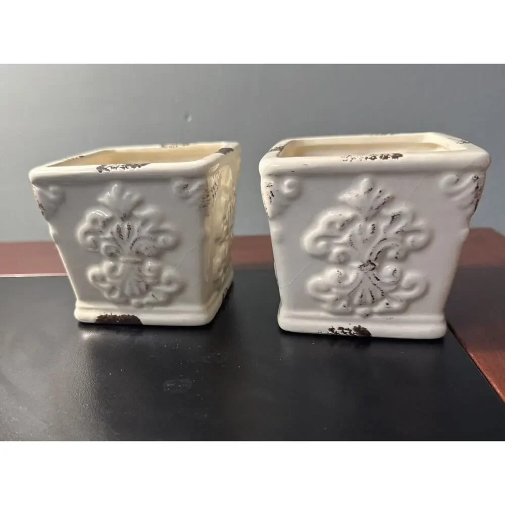 Antique Pottery square planters